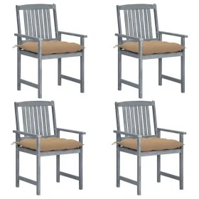 Sillas de jardín con cojines 4 uds madera maciza de acacia gris von , Gartenstühle - Ref: Foro24-3061258, Preis: 273,69 €, Ra...