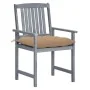 Sillas de jardín con cojines 4 uds madera maciza de acacia gris by , Garden chairs - Ref: Foro24-3061258, Price: 273,69 €, Di...