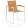 Sillas de jardín con cojines 2 uds madera maciza acacia y acero by , Garden chairs - Ref: Foro24-3061492, Price: 248,75 €, Di...