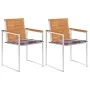 Sillas de jardín con cojines 2 uds madera maciza acacia y acero de , Sillas de jardín - Ref: Foro24-3061501, Precio: 254,93 €...