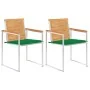 Sillas de jardín con cojines 2 uds madera maciza teca y acero de , Sillas de jardín - Ref: Foro24-3061520, Precio: 273,94 €, ...