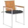 Sillas de jardín con cojines 2 uds madera maciza acacia y acero von , Gartenstühle - Ref: Foro24-3061503, Preis: 259,05 €, Ra...