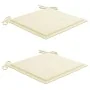 Sillas de jardín con cojines 2 uds madera maciza teca y acero von , Gartenstühle - Ref: Foro24-3061517, Preis: 273,42 €, Raba...