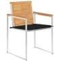 Sillas de jardín con cojines 2 uds madera maciza teca y acero de , Sillas de jardín - Ref: Foro24-3061522, Precio: 279,06 €, ...