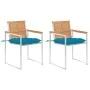 Sillas de jardín con cojines 2 uds madera maciza teca y acero de , Sillas de jardín - Ref: Foro24-3061534, Precio: 272,83 €, ...