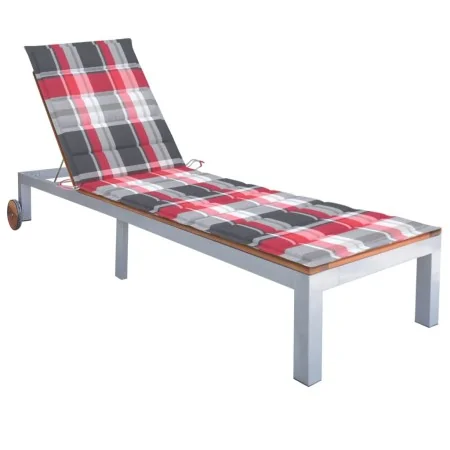 Tumbona con cojín madera maciza de acacia y acero galvanizado de , Tumbonas - Ref: Foro24-3061555, Precio: 269,47 €, Descuent...