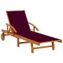 Tumbona de jardín con cojín madera maciza de acacia by , Loungers - Ref: Foro24-3061611, Price: 245,94 €, Discount: %