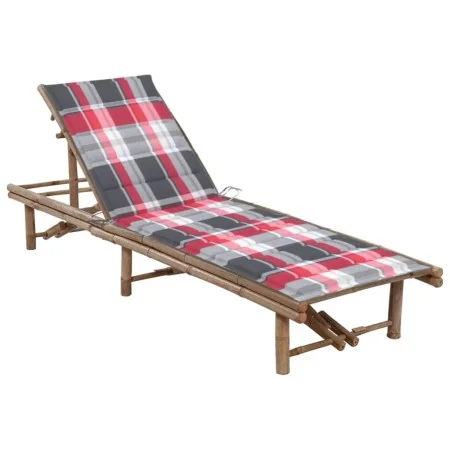 Tumbona de jardín con cojín bambú de , Tumbonas - Ref: Foro24-3061645, Precio: 201,34 €, Descuento: %