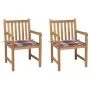 Sillas de jardín 2 uds madera de teca y cojines a cuadros rojos von , Gartenstühle - Ref: Foro24-3062743, Preis: 295,09 €, Ra...