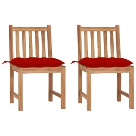 Sillas de jardín 2 uds madera maciza de teca con cojines von , Gartenstühle - Ref: Foro24-3062937, Preis: 231,21 €, Rabatt: %