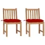 Sillas de jardín 2 uds madera maciza de teca con cojines von , Gartenstühle - Ref: Foro24-3062937, Preis: 231,21 €, Rabatt: %