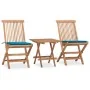 Set comedor de jardín plegable 3 piezas madera de teca cojines von , Gartensets - Ref: Foro24-3063202, Preis: 161,16 €, Rabat...