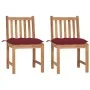 Sillas de jardín 2 unidades madera maciza de teca con cojines by , Garden chairs - Ref: Foro24-3062940, Price: 231,21 €, Disc...