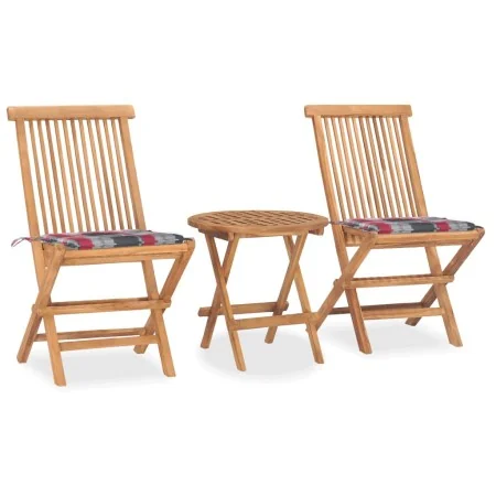 Set comedor de jardín plegable 3 piezas madera de teca cojines by , Garden sets - Ref: Foro24-3063184, Price: 162,56 €, Disco...