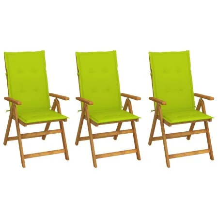 Sillas de jardín plegables 3 uds y cojines madera maciza acacia de , Sillas de jardín - Ref: Foro24-3064100, Precio: 251,90 €...