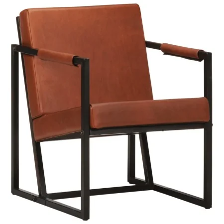 Sillón de cuero auténtico marrón by , Armchairs - Ref: Foro24-247800, Price: 220,01 €, Discount: %