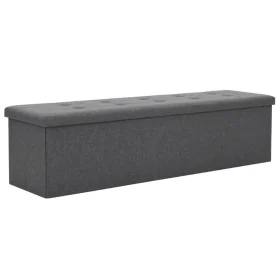 Banco almacenaje plegable lino sintético 150x38x38 gris oscuro von , Bänke für Hallen und Lager - Ref: Foro24-247089, Preis: ...