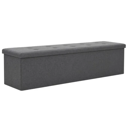 Banco almacenaje plegable lino sintético 150x38x38 gris oscuro von , Bänke für Hallen und Lager - Ref: Foro24-247089, Preis: ...