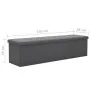 Banco almacenaje plegable lino sintético 150x38x38 gris oscuro von , Bänke für Hallen und Lager - Ref: Foro24-247089, Preis: ...