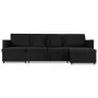 Sofá cama extraíble de 4 plazas tela negro de , Sofás - Ref: Foro24-287224, Precio: 1,00 €, Descuento: %