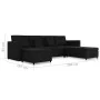 Sofá cama extraíble de 4 plazas tela negro de , Sofás - Ref: Foro24-287224, Precio: 1,00 €, Descuento: %