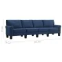 Sofá de 4 plazas de tela azul by , Sofas - Ref: Foro24-287174, Price: 465,57 €, Discount: %