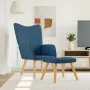 Silla de relajación con reposapiés tela azul by , Armchairs - Ref: Foro24-327934, Price: 132,34 €, Discount: %