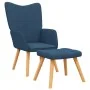 Silla de relajación con reposapiés tela azul by , Armchairs - Ref: Foro24-327934, Price: 132,34 €, Discount: %