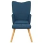 Silla de relajación con reposapiés tela azul by , Armchairs - Ref: Foro24-327934, Price: 132,34 €, Discount: %