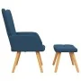 Silla de relajación con reposapiés tela azul by , Armchairs - Ref: Foro24-327934, Price: 132,34 €, Discount: %