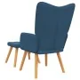 Silla de relajación con reposapiés tela azul by , Armchairs - Ref: Foro24-327934, Price: 132,34 €, Discount: %