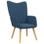 Silla de relajación con reposapiés tela azul by , Armchairs - Ref: Foro24-327934, Price: 132,34 €, Discount: %