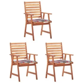Sillas comedor de jardín 3 uds madera maciza acacia y cojines von , Gartenstühle - Ref: Foro24-3064360, Preis: 209,38 €, Raba...