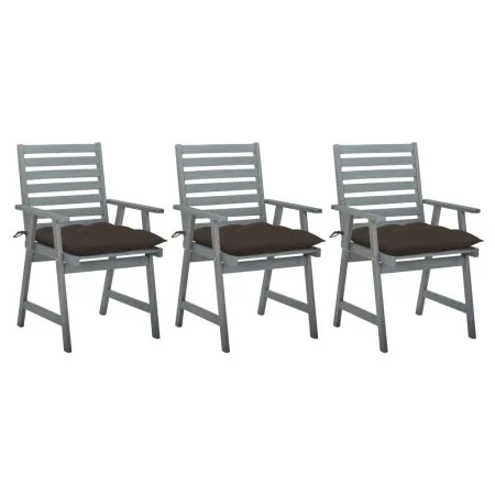 Sillas comedor de jardín 3 uds madera maciza acacia y cojines von , Gartenstühle - Ref: Foro24-3064451, Preis: 284,75 €, Raba...