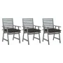 Sillas comedor de jardín 3 uds madera maciza acacia y cojines von , Gartenstühle - Ref: Foro24-3064451, Preis: 284,75 €, Raba...