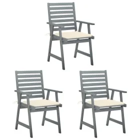Sillas comedor de jardín 3 uds madera maciza acacia y cojines von , Gartenstühle - Ref: Foro24-3064430, Preis: 283,29 €, Raba...