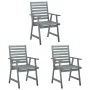 Sillas comedor de jardín 3 uds madera maciza acacia y cojines de , Sillas de jardín - Ref: Foro24-3064430, Precio: 283,26 €, ...