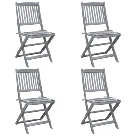 Sillas de jardín plegables 4 uds madera maciza acacia y cojines by , Garden chairs - Ref: Foro24-3064577, Price: 201,59 €, Di...
