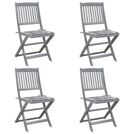 Sillas de jardín plegables 4 uds madera maciza acacia y cojines von , Gartenstühle - Ref: Foro24-3064577, Preis: 202,05 €, Ra...