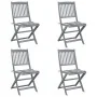 Sillas de jardín plegables 4 uds madera maciza acacia y cojines von , Gartenstühle - Ref: Foro24-3064577, Preis: 202,05 €, Ra...