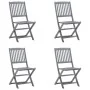 Sillas de jardín plegables 4 uds madera maciza acacia y cojines von , Gartenstühle - Ref: Foro24-3064577, Preis: 202,05 €, Ra...