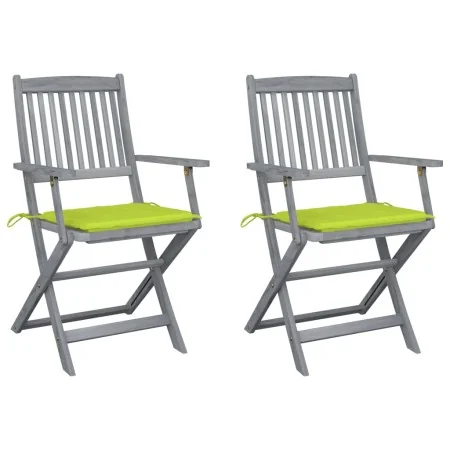 Sillas de jardín plegables 2 uds cojines madera maciza acacia de , Sillas de jardín - Ref: Foro24-3064493, Precio: 118,11 €, ...