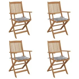 Sillas de jardín plegables 4 uds y cojines madera maciza acacia by , Garden chairs - Ref: Foro24-3064631, Price: 196,06 €, Di...