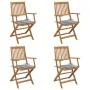 Sillas de jardín plegables 4 uds y cojines madera maciza acacia von , Gartenstühle - Ref: Foro24-3064631, Preis: 196,04 €, Ra...