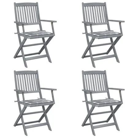 Sillas de jardín plegables 4 uds madera maciza acacia y cojines von , Gartenstühle - Ref: Foro24-3064523, Preis: 185,86 €, Ra...