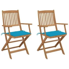 Sillas de jardín plegables 2 uds y cojines madera maciza acacia von , Gartenstühle - Ref: Foro24-3064594, Preis: 138,92 €, Ra...