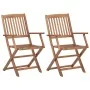 Sillas de jardín plegables 2 uds y cojines madera maciza acacia de , Sillas de jardín - Ref: Foro24-3064594, Precio: 157,22 €...