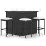 Set de bar para jardín 4 pzas y cojines ratán sintético negro by , Garden sets - Ref: Foro24-3064923, Price: 449,56 €, Discou...