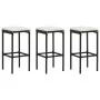 Set de bar para jardín 4 pzas y cojines ratán sintético negro by , Garden sets - Ref: Foro24-3064923, Price: 449,56 €, Discou...