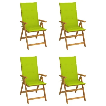 Sillas de jardín reclinables 4 uds madera maciza acacia cojines by , Garden chairs - Ref: Foro24-3065358, Price: 338,42 €, Di...